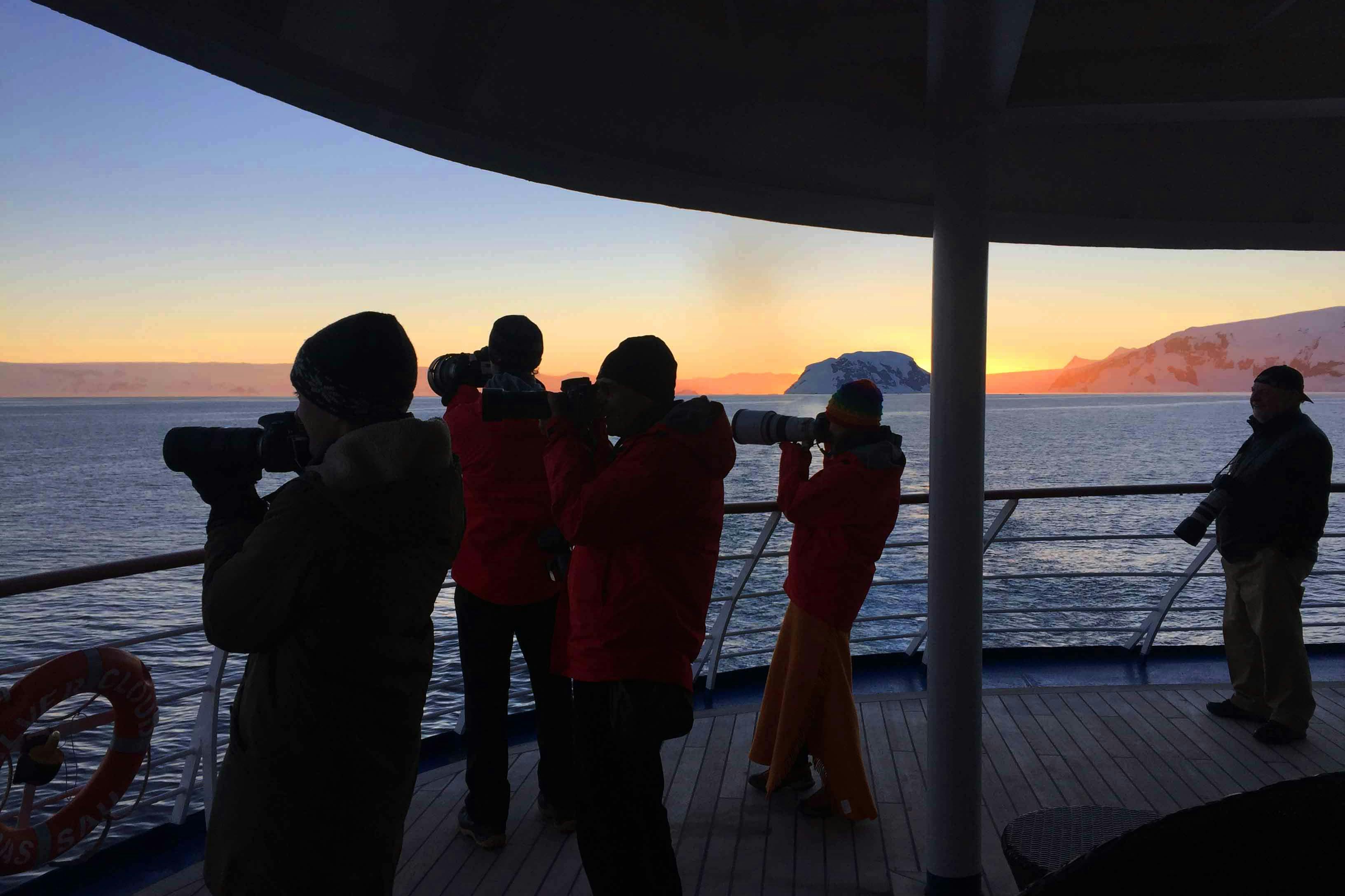 Capturing the sunset during an Antarctica cruise.