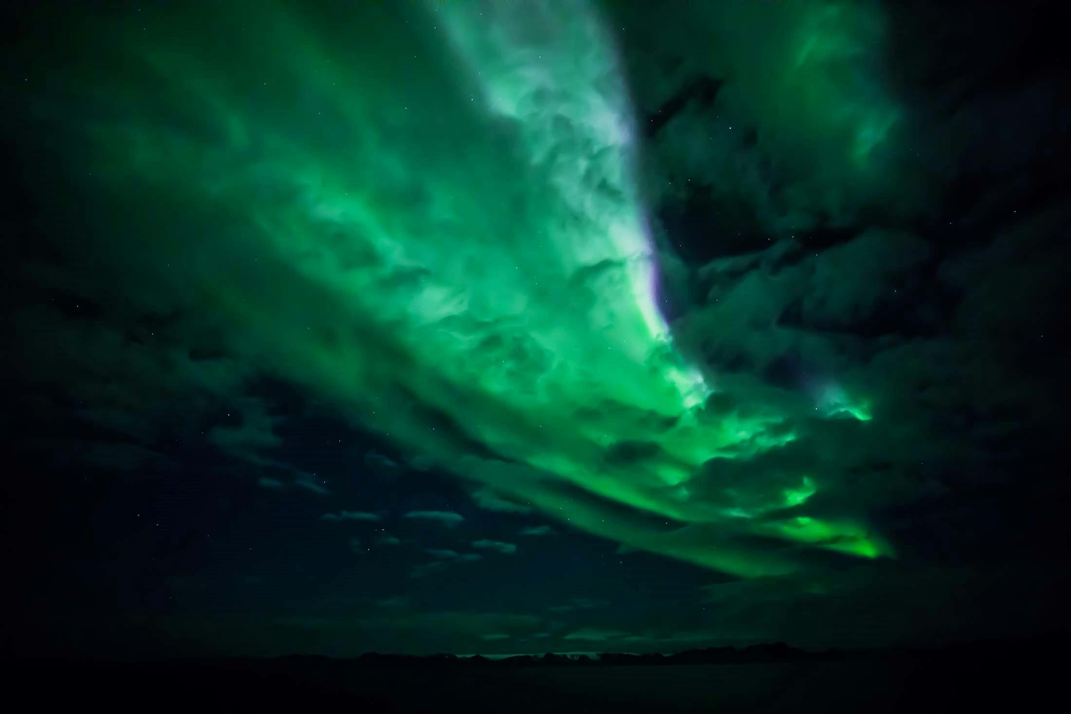 Aurora borealis on a Northern lights cruise