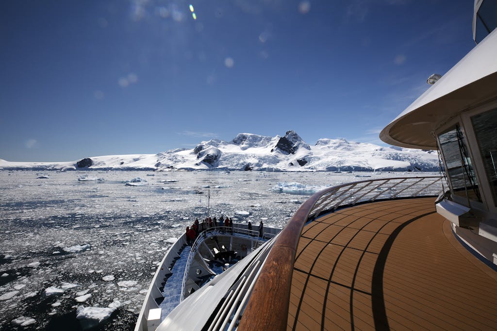 Guests admire the beauty of Antarctica