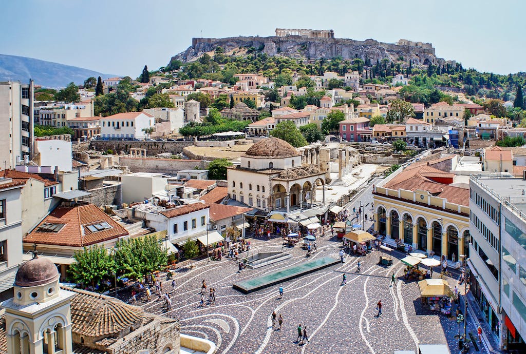 Monastiraki neighborhood in the old town of Athens