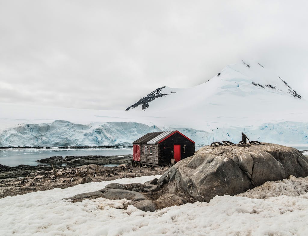 Landscape in Port Lockroy, Antarctica.