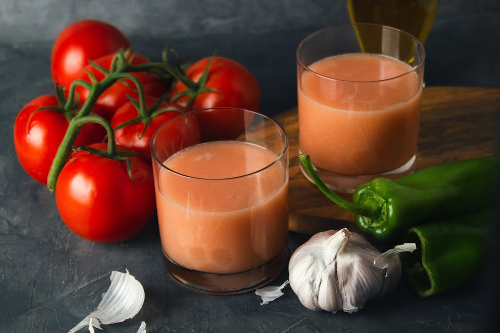 Cool gazpacho on a hot day in Spain